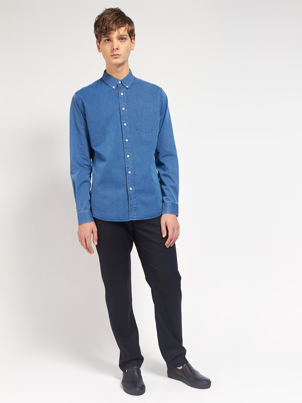 Men's Schnayderman Leisure Indigo Shirt Men's Schnayderman Leisure Indigo Shirt