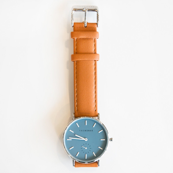 The Horse B3 Classic Polished Steel Tan Band The Horse B3 Classic Polished Steel Tan Band