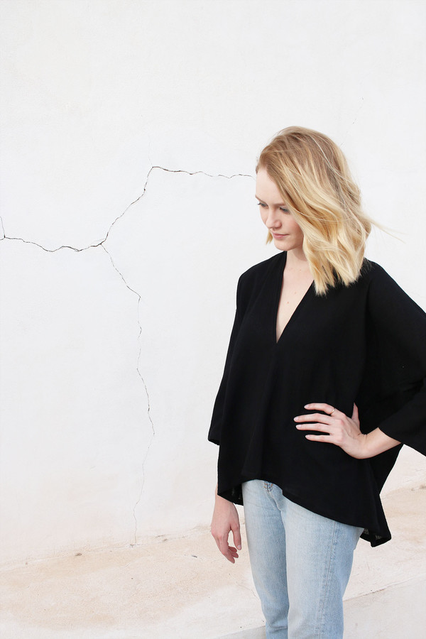 Muse Top in Black Cotton Gauze - one left! Muse Top in Black Cotton Gauze - one left!