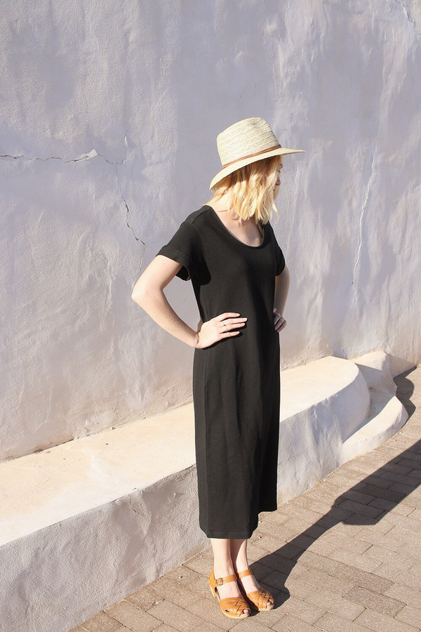 Ali Golden Roll Sleeve T-Shirt Dress in Black Ali Golden Roll Sleeve T-Shirt Dress in Black