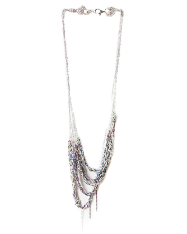 ARIELLE DE PINTO NETTED DROP NECKLACE ARIELLE DE PINTO NETTED DROP NECKLACE