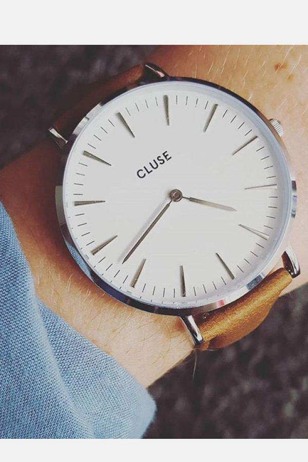 CLUSE WATCH La Boheme Silver White/Caramel CLUSE WATCH La Boheme Silver White/Caramel