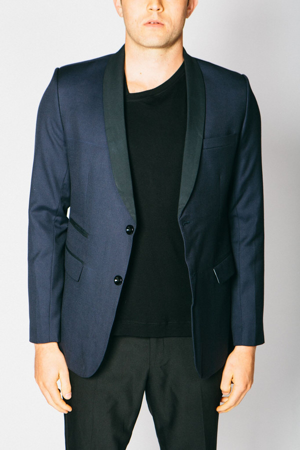 Men's Any Old Iron Classic Cashmere Blend Blazer - Navy Men's Any Old Iron Classic Cashmere Blend Blazer - Navy