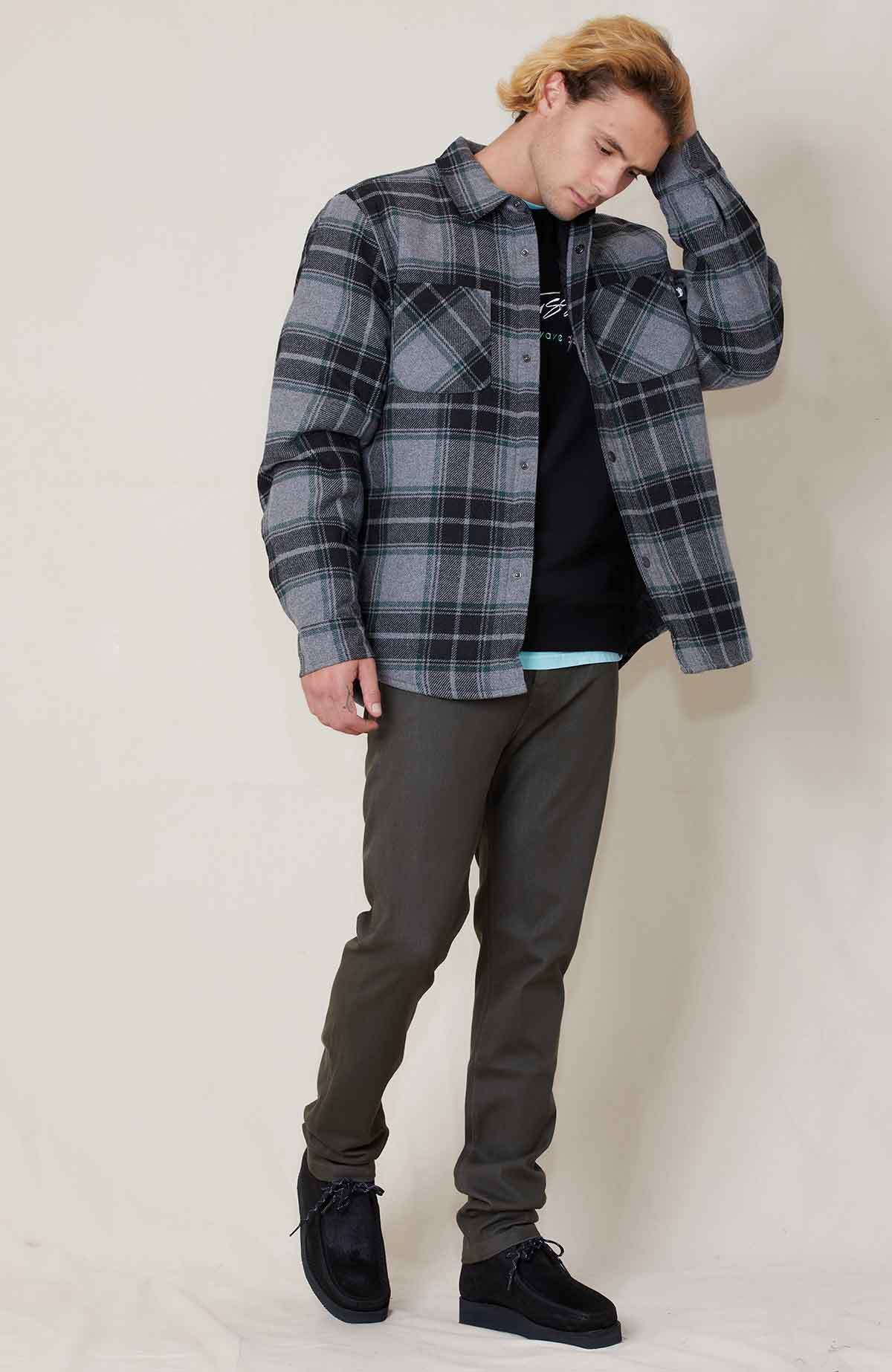 Stussy Max Plaid Quilted Shirt - gray 