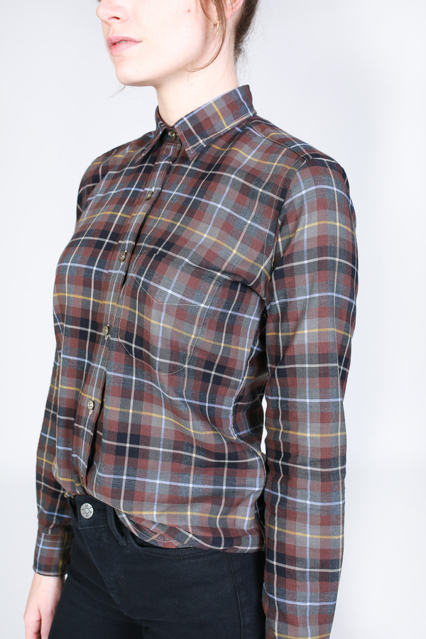 New England Shirt Company Laura Button-Up in Brown Plaid New England Shirt Company Laura Button-Up in Brown Plaid
