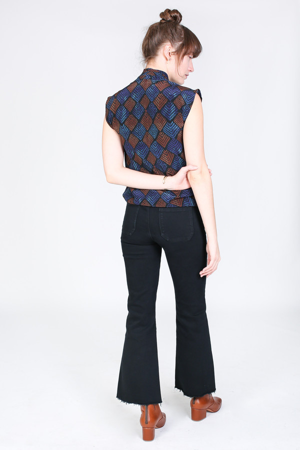 The Podolls Pleat neck top in chevron print The Podolls Pleat neck top in chevron print