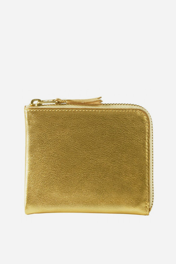 Men's Comme des Garçons Leather SA-3100G Half Zip Wallet - Gold Men's Comme des Garçons Leather SA-3100G Half Zip Wallet - Gold