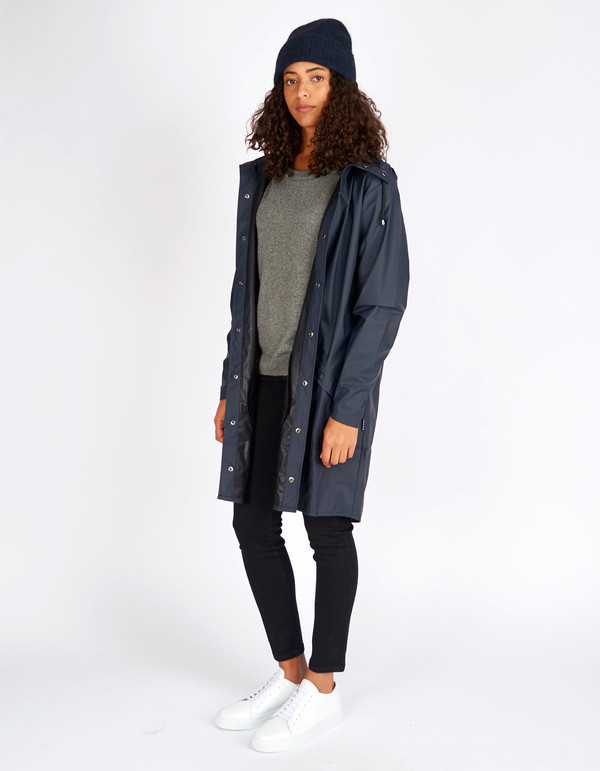 Rains Long Jacket Women's Blue Rains Long Jacket Women's Blue