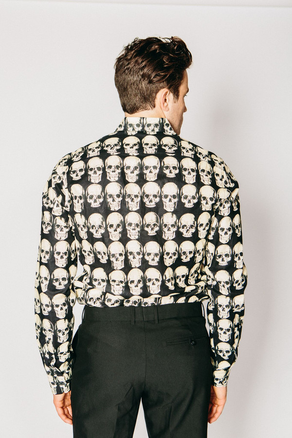 Men's Any Old Iron Skull Print Shirt Men's Any Old Iron Skull Print Shirt
