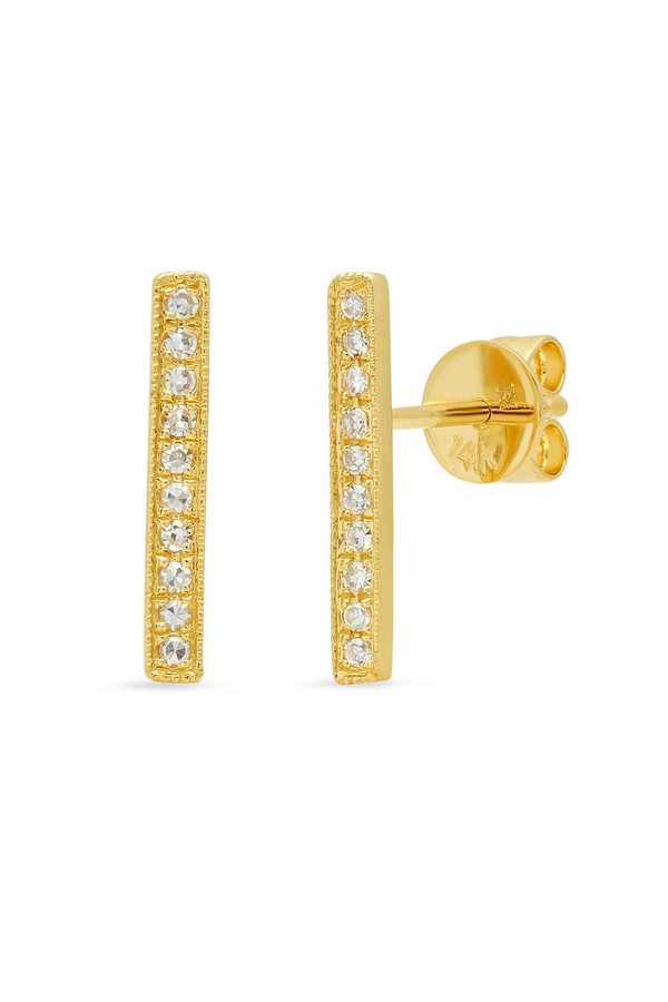 Sachi Jewelry Long Bar Studs - 14K Yellow Gold Sachi Jewelry Long Bar Studs - 14K Yellow Gold