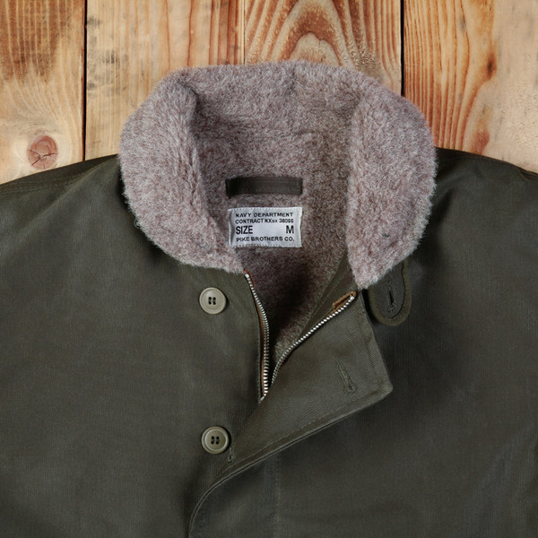 Men's Pike Brothers - 1944 N1 Deck Jacket Waxed Olive Men's Pike Brothers - 1944 N1 Deck Jacket Waxed Olive