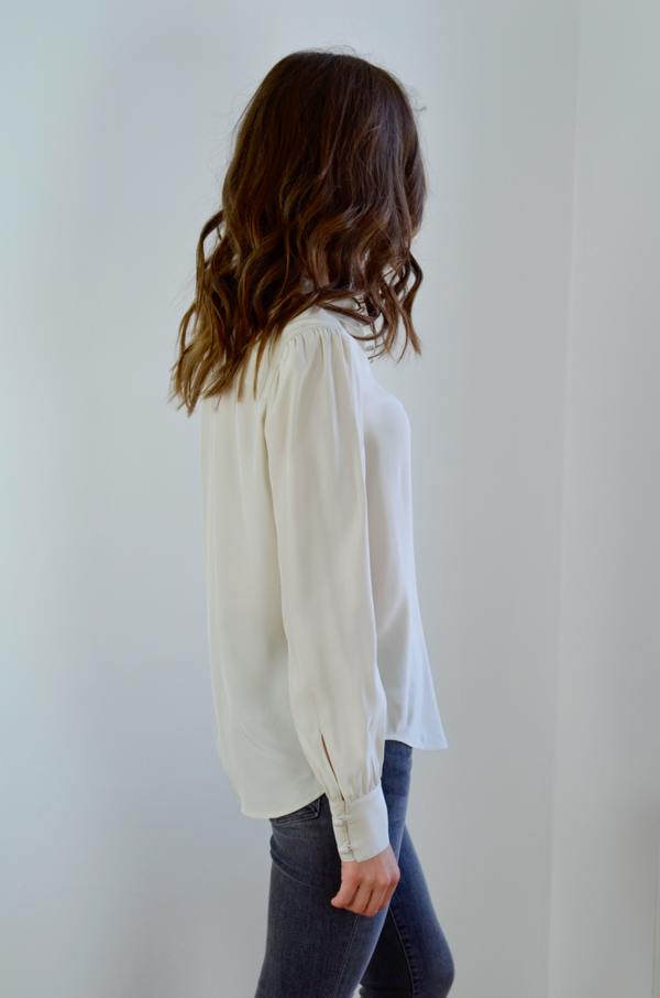 FRAME Denim Victorian Button Up Blouse - Bone FRAME Denim Victorian Button Up Blouse - Bone