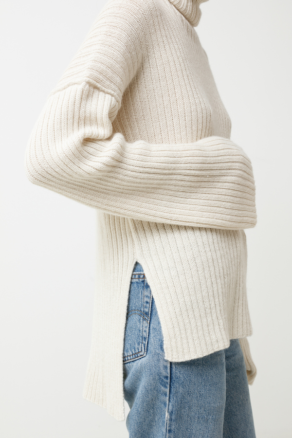 Lauren Manoogian Rib Turtleneck - white Lauren Manoogian Rib Turtleneck - white