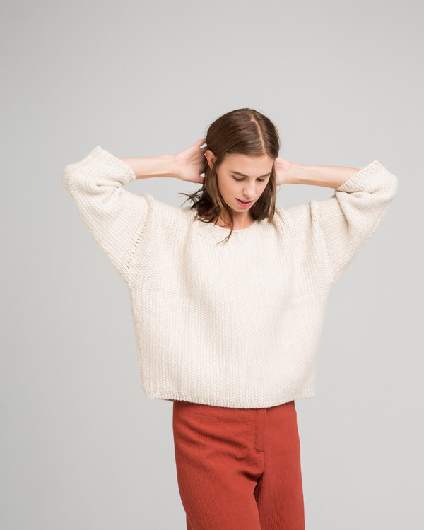 Micaela Greg Woven Stitch Alpaca Sweater Micaela Greg Woven Stitch Alpaca Sweater