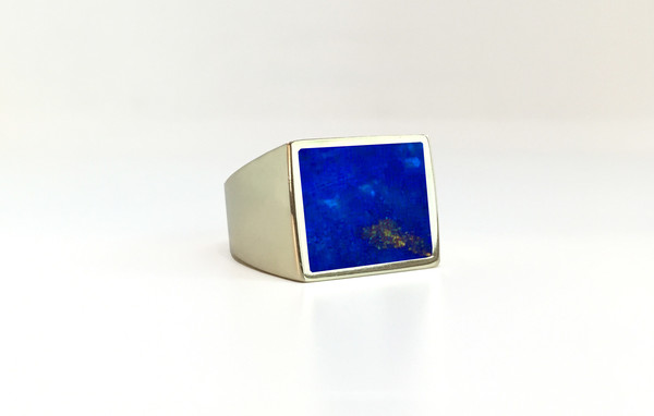 Unisex Legier Lapis Lazuli Stone Signet Ring Unisex Legier Lapis Lazuli Stone Signet Ring