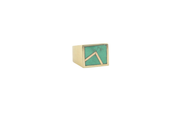 Unisex Legier Stone Signet Ring with Metal Inlay Unisex Legier Stone Signet Ring with Metal Inlay