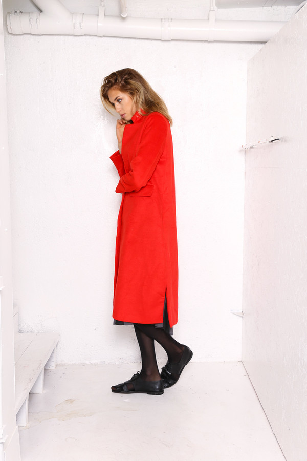 Intentionally Blank LEIF car coat in Red Intentionally Blank LEIF car coat in Red