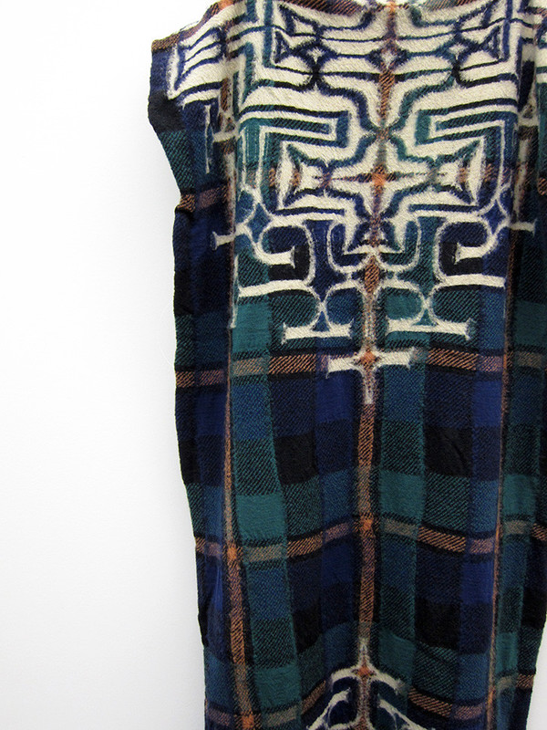 Kapital Compressed Wool Scarf, Tartan Ainu, Navy Kapital Compressed Wool Scarf, Tartan Ainu, Navy
