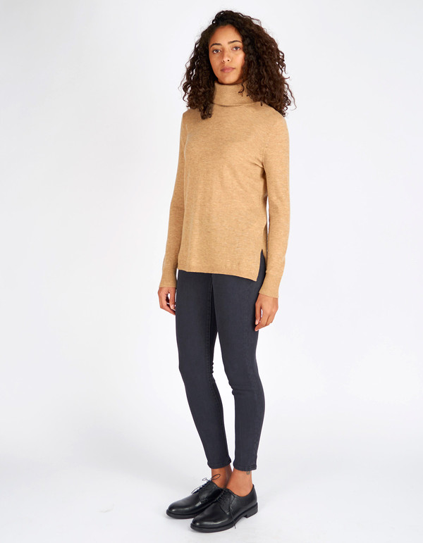 Selected Femme Maia LS Knit Rollneck Tannin Selected Femme Maia LS Knit Rollneck Tannin