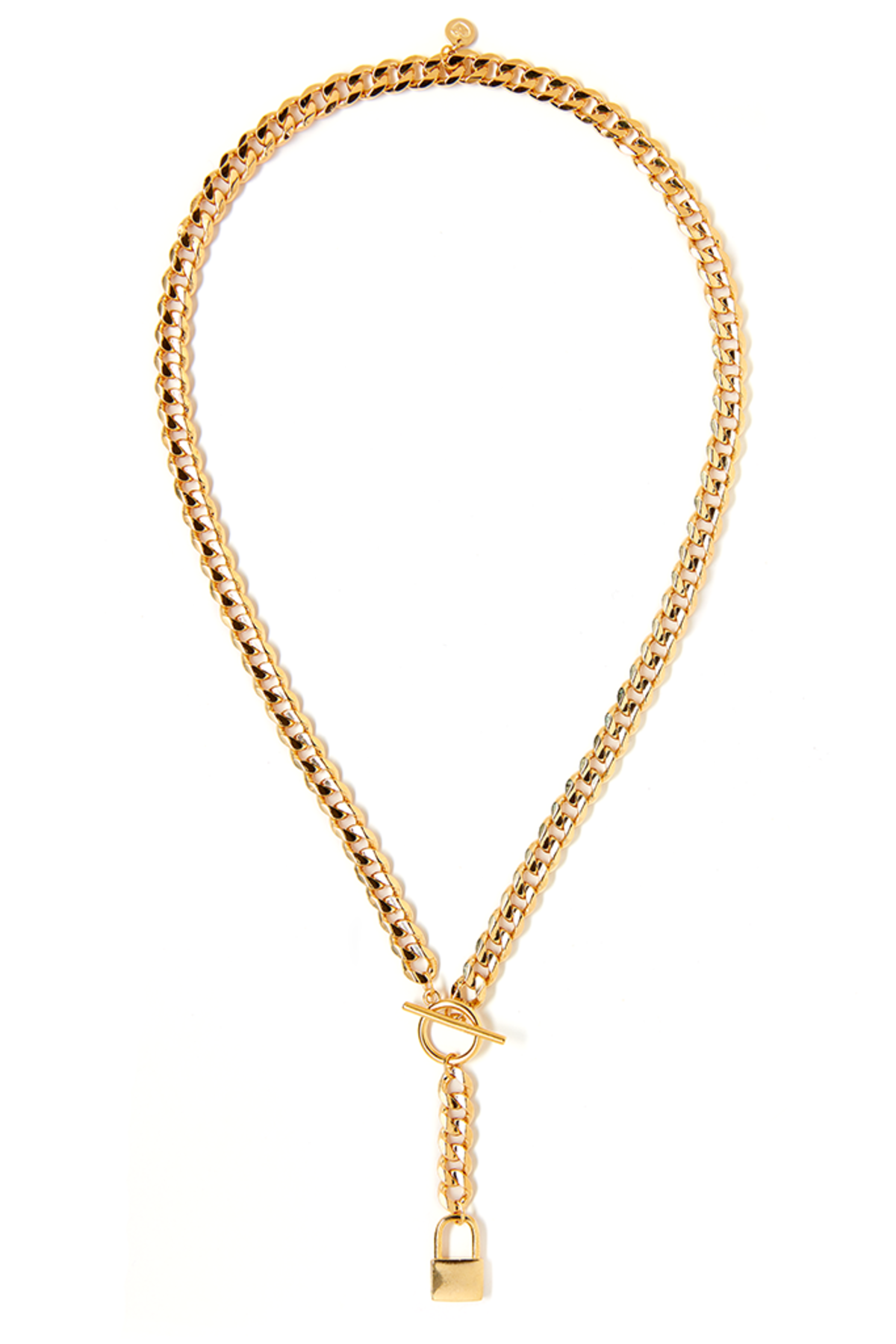 Tess and Tricia Lock Lariat Necklace Gold Garmentory