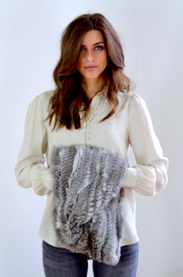 Jocelyn Long Hair Rabbit Infinity Scarf Jocelyn Long Hair Rabbit Infinity Scarf