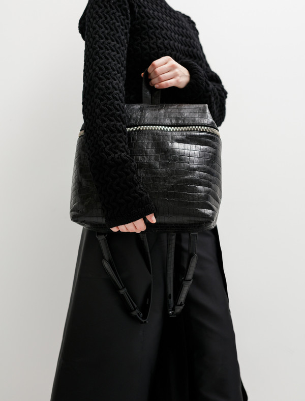 Kara Womens Embossed Crocodile Backpack Kara Womens Embossed Crocodile Backpack