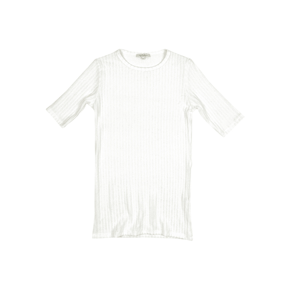Calder Blake DIANE RIB TEE - CREME Calder Blake DIANE RIB TEE - CREME
