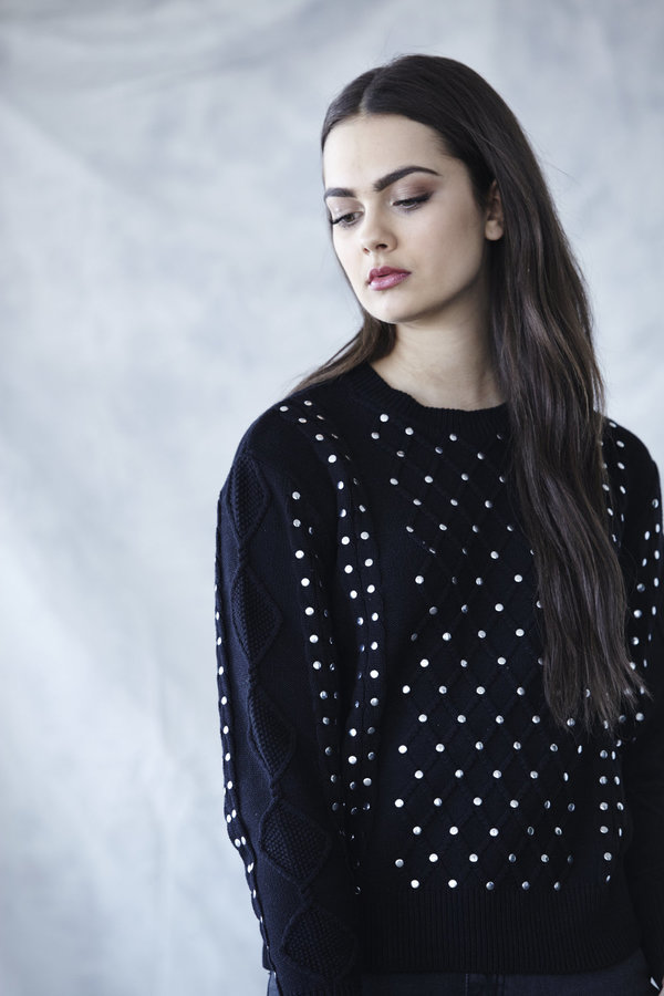 Callahan Studded Cableknit Sweater Callahan Studded Cableknit Sweater