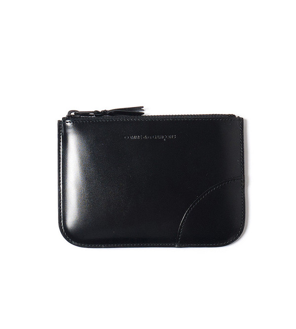 Comme Des Garçons Wallet Black Pouch Wallet with Lizard Lining Comme Des Garçons Wallet Black Pouch Wallet with Lizard Lining