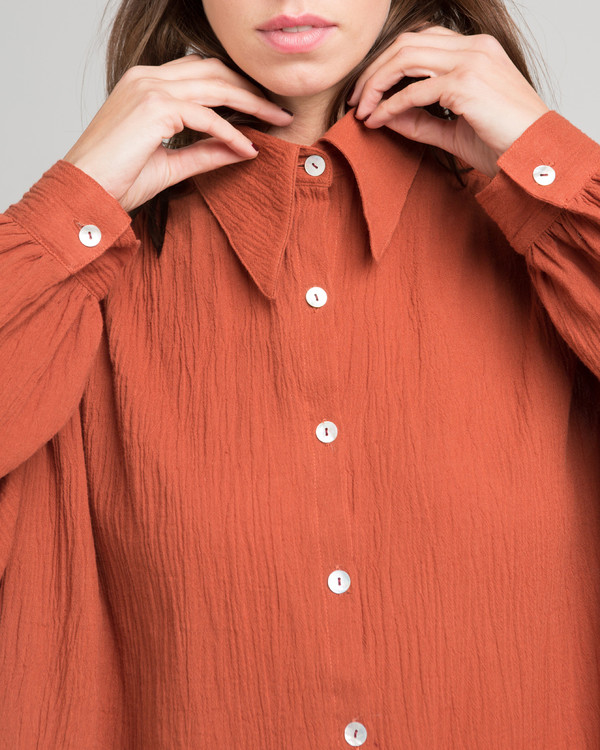 Luisa et la Luna Julie blouse in rust Luisa et la Luna Julie blouse in rust