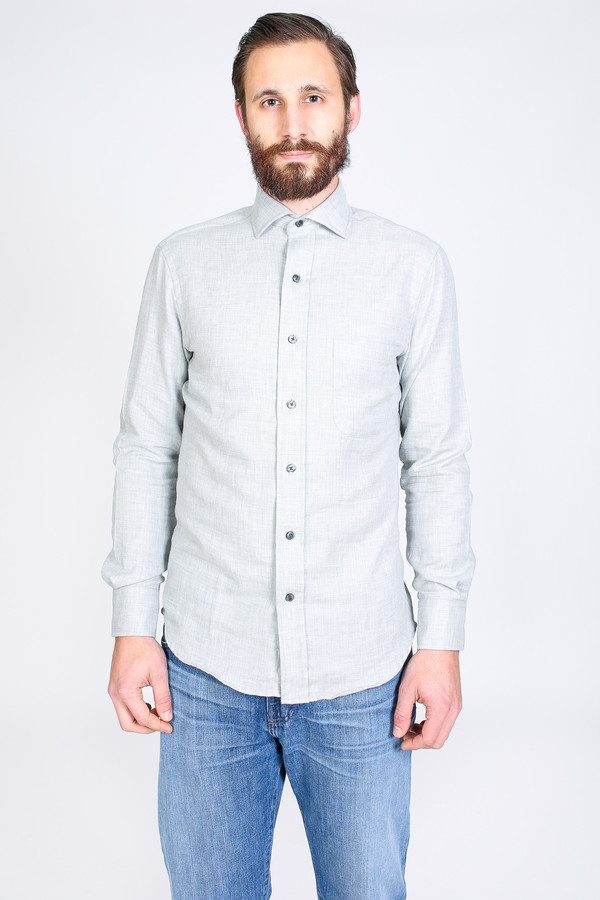 Men's Vert & Vogue Lowell Button-Up in Light Grey Men's Vert & Vogue Lowell Button-Up in Light Grey