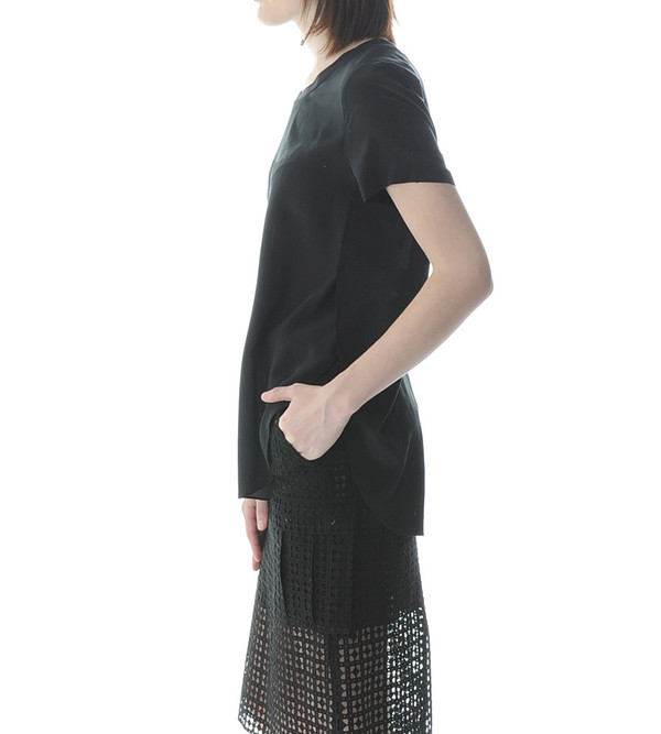 3.1 Phillip Lim Black T-Shirt with Overlapped Side Seams 3.1 Phillip Lim Black T-Shirt with Overlapped Side Seams