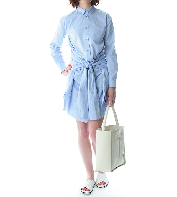 T By Alexander Wang Blue Cotton Poplin Shirt Dress T By Alexander Wang Blue Cotton Poplin Shirt Dress