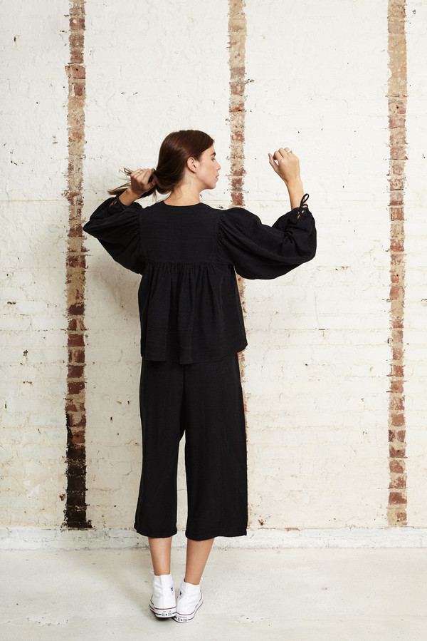 Off Season NYC Saros Chemise Silk Slub Noile Black Off Season NYC Saros Chemise Silk Slub Noile Black