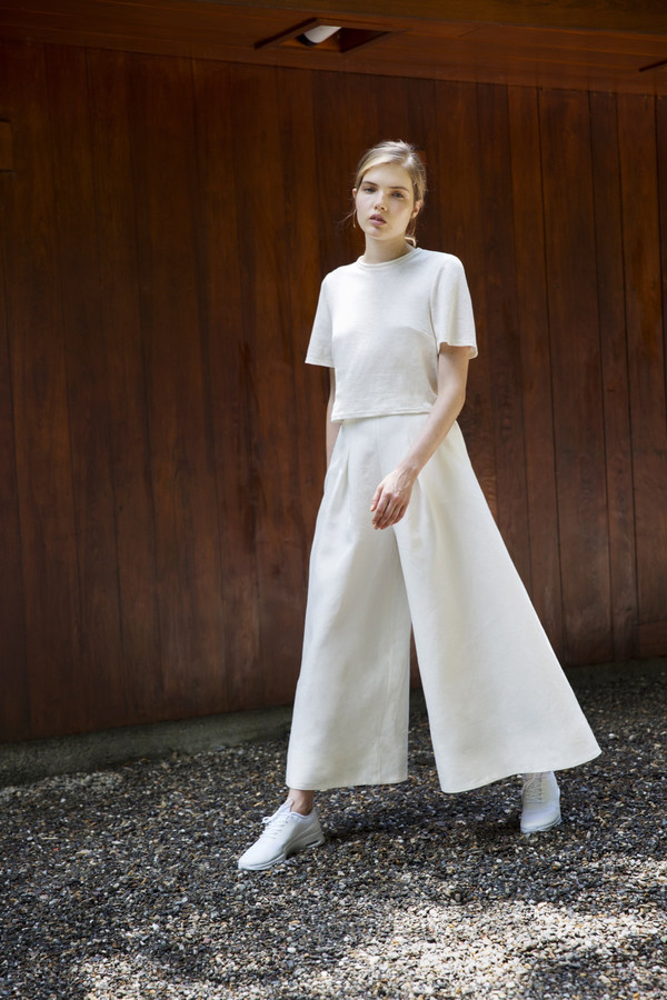 UNIFORME Caro Cropped Palazzo Pants - Belgian Linen Twill UNIFORME Caro Cropped Palazzo Pants - Belgian Linen Twill