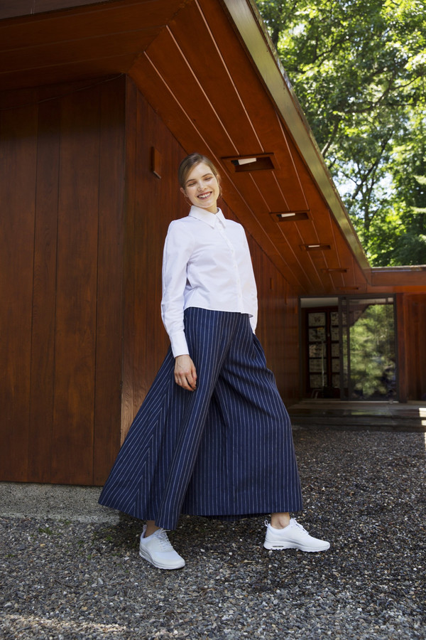UNIFORME Caro Palazzo Pants - Holland & Sherry Indigo Stripe Linen UNIFORME Caro Palazzo Pants - Holland & Sherry Indigo Stripe Linen