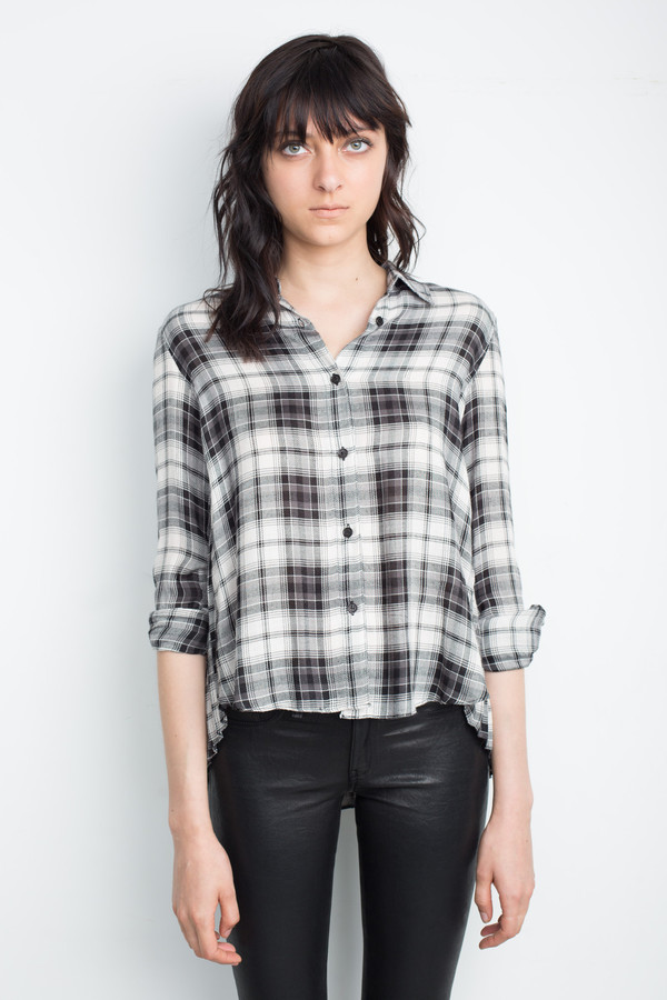 Rebecca Bree 'Calvin' Plaid Shirt with Pleated Back Rebecca Bree 'Calvin' Plaid Shirt with Pleated Back