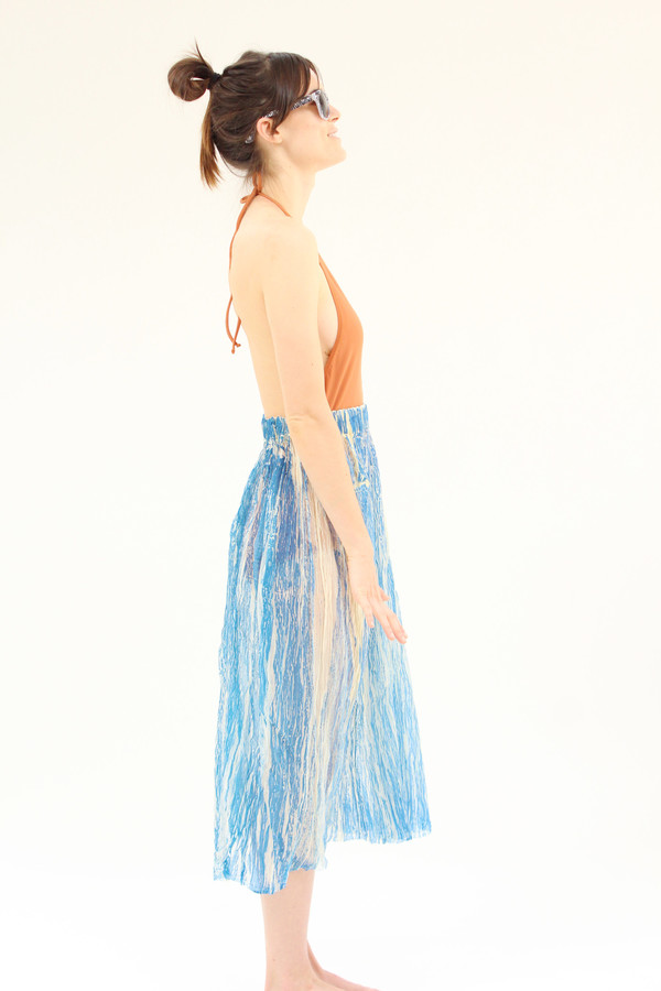 Anntian Crinkle Skirt Blue Anntian Crinkle Skirt Blue