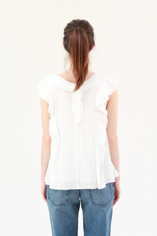 Apiece Apart Condesa Double Ruffle Top White Apiece Apart Condesa Double Ruffle Top White