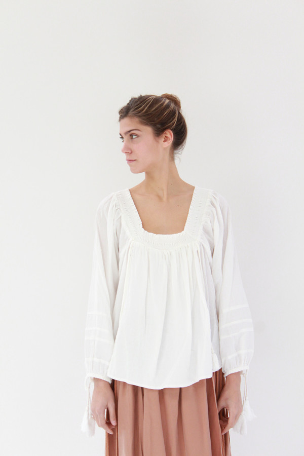 Apiece Apart Glorietta Square Neck Top White Apiece Apart Glorietta Square Neck Top White