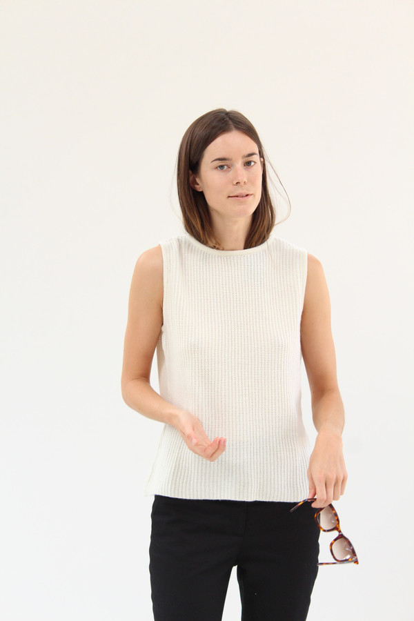 Beklina Cashmere Rib Shell Ivory Beklina Cashmere Rib Shell Ivory
