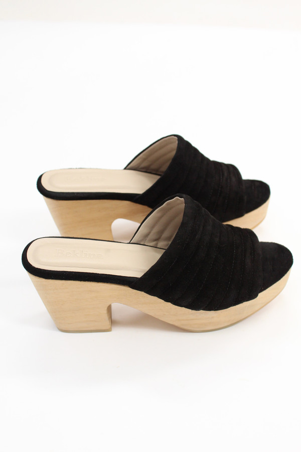 Beklina Suede Ribbed Clog Licorice Beklina Suede Ribbed Clog Licorice