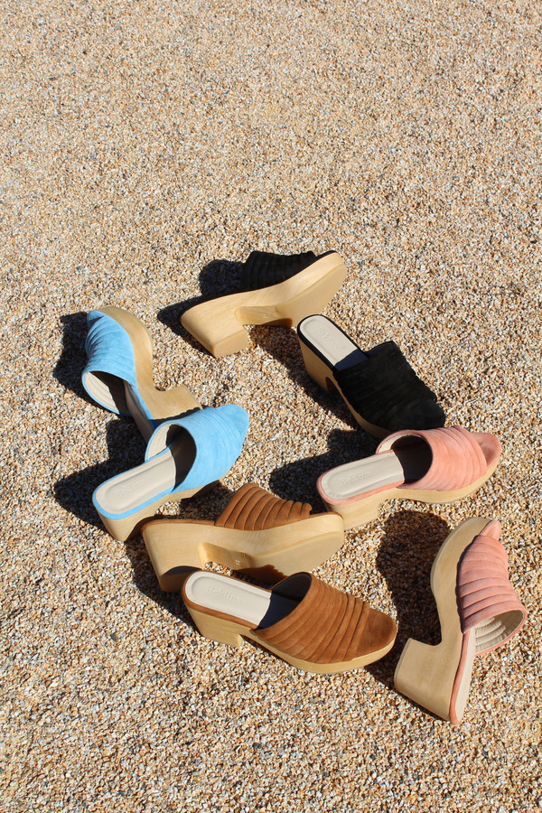 Beklina Suede Ribbed Clog Licorice Beklina Suede Ribbed Clog Licorice