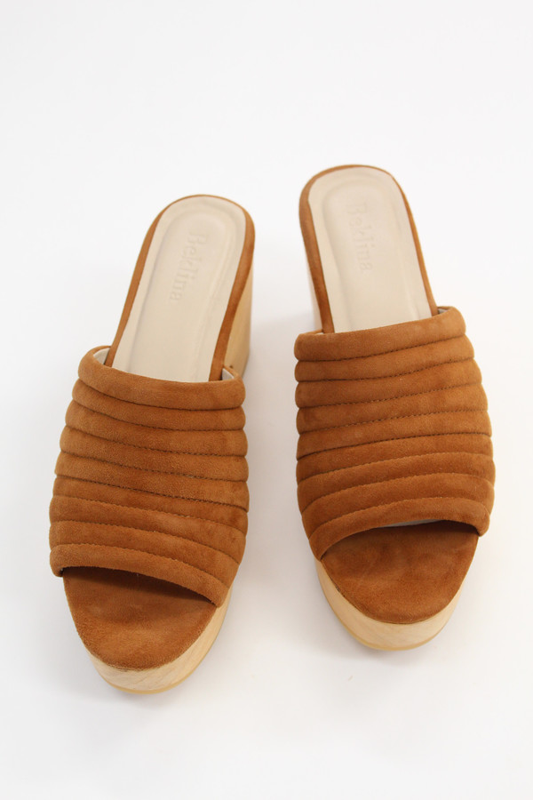 Beklina Suede Ribbed Clog Whiskey Beklina Suede Ribbed Clog Whiskey