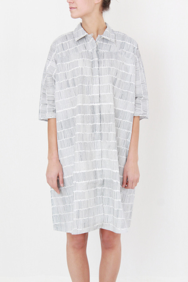 Kowtow Etched Dress Dashes On White Kowtow Etched Dress Dashes On White