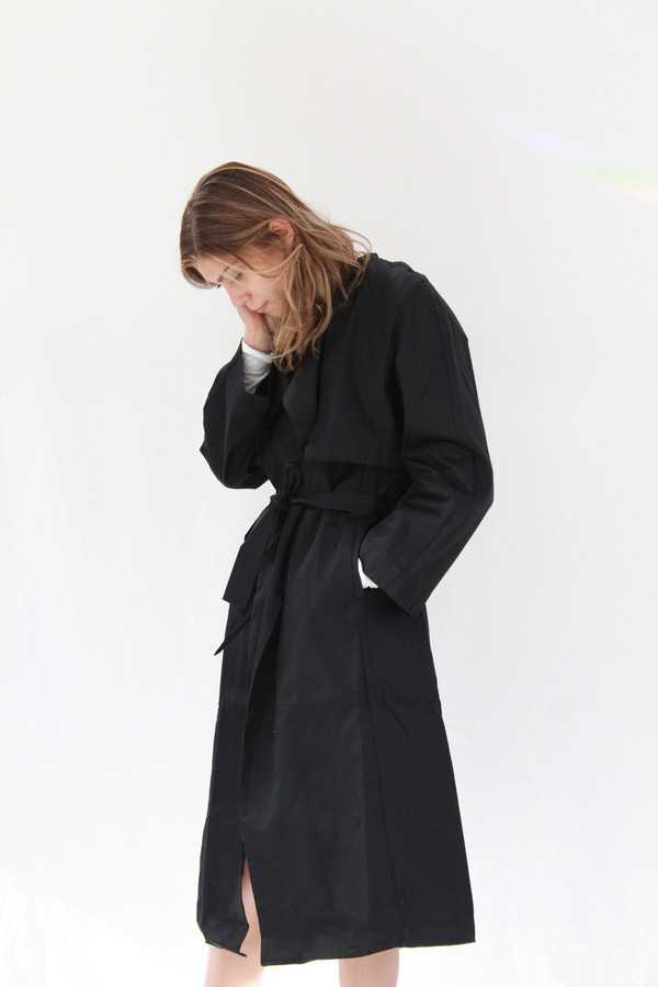 Kowtow Keepsake Trench Coat Black Kowtow Keepsake Trench Coat Black