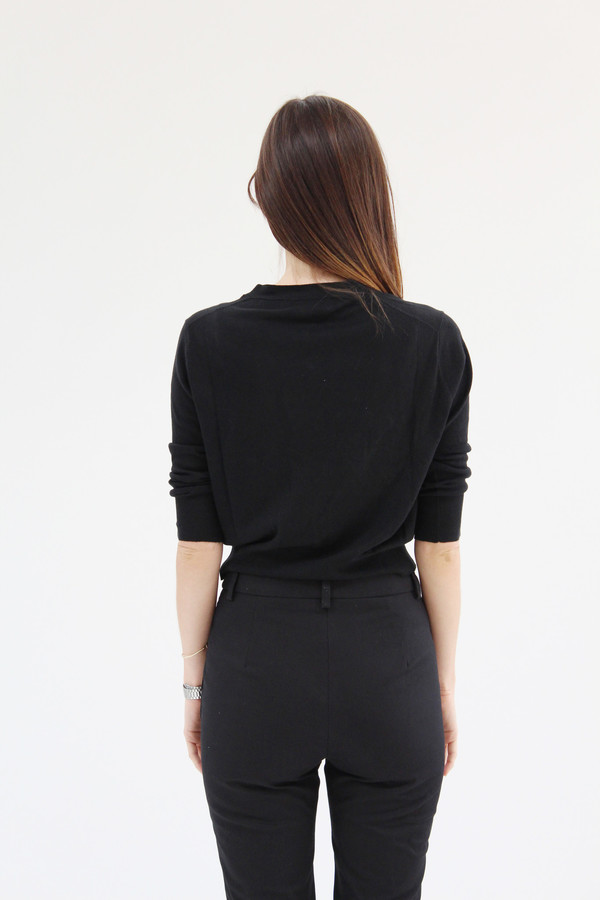 Beklina 3/4 Cotton Knit Cardigan Black Beklina 3/4 Cotton Knit Cardigan Black