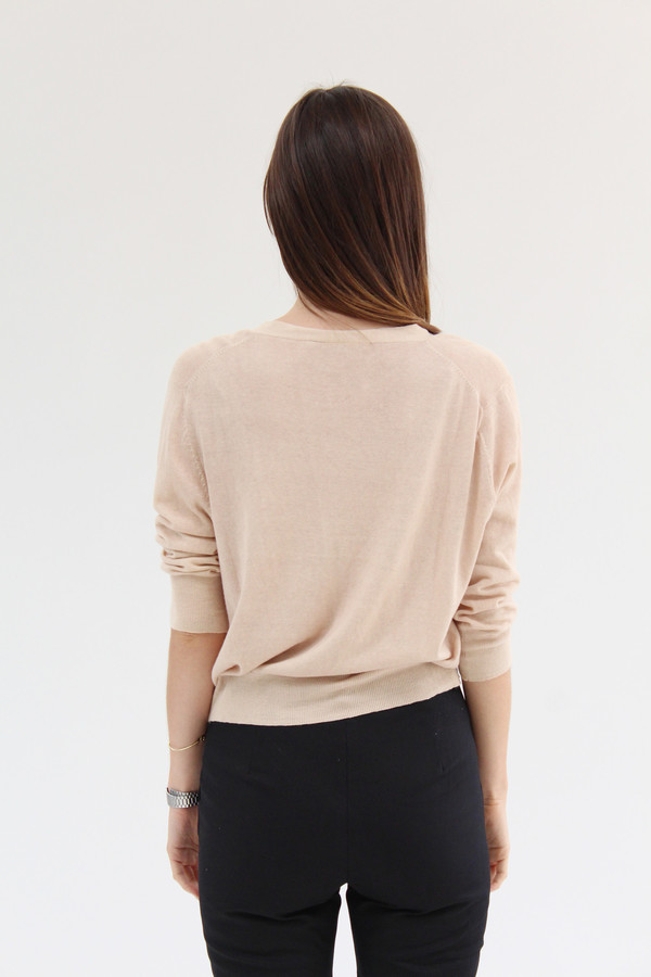 Beklina 3/4 Cotton Knit Cardigan Cashew Beklina 3/4 Cotton Knit Cardigan Cashew
