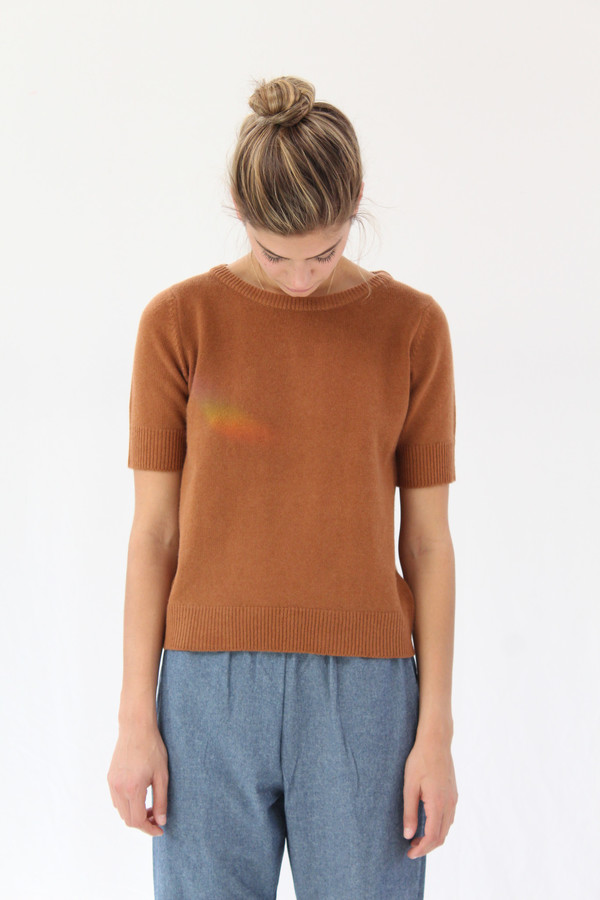 Lina Rennell Cashmere Top Saddle Lina Rennell Cashmere Top Saddle
