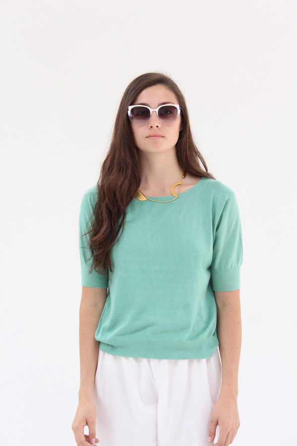 Beklina Cotton Knit Top Jade Beklina Cotton Knit Top Jade